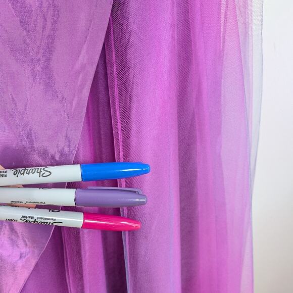Morgan Co Prom Dress Maxi Gown 4 Purple Princess Fairy Vintage 90s Y2K Tulle - Picture 3 of 11